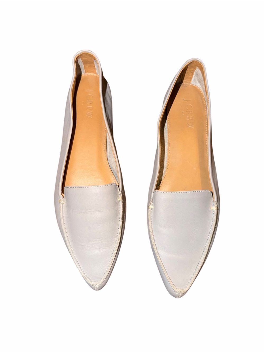 J.Crew Women’s Pointed Toe Leather Loafers Flats Gray Size 7.5